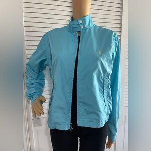 Polo by Ralph Lauren Aqua Blue Bomber Jacket with Yellow Pony